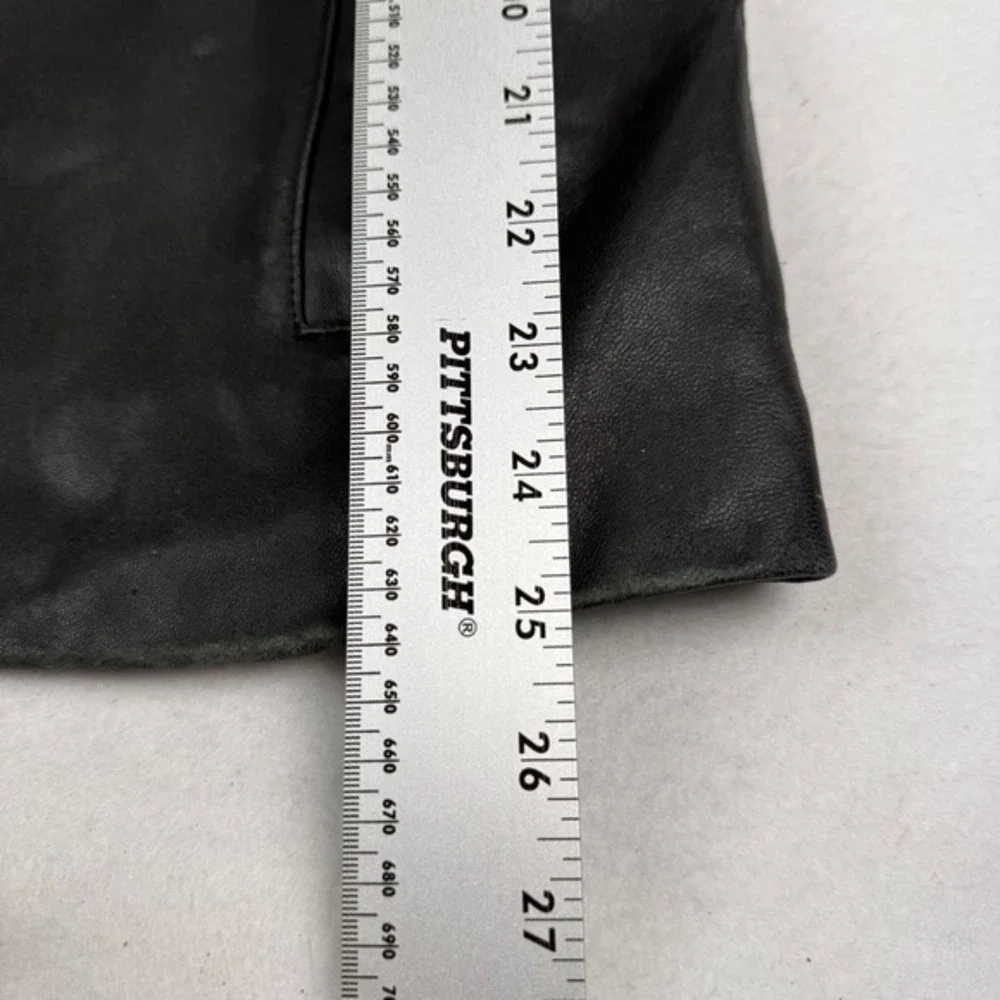 Reed‎ Leather Sportswear Womens Black Genuine Leather Zip Up Jacket Size M